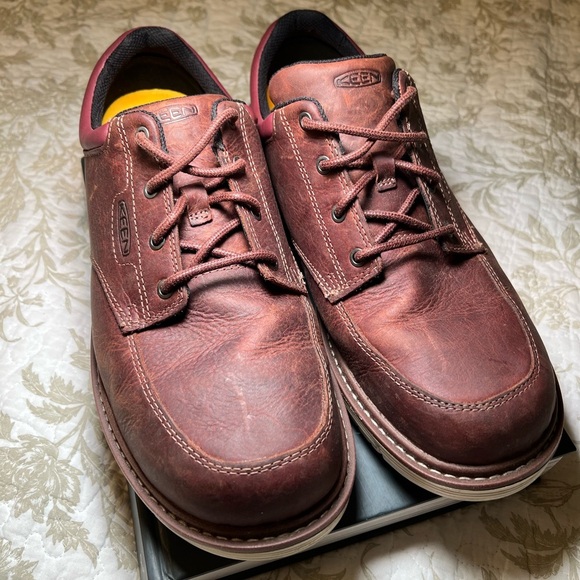 KEEN San Jose Oxford Aluminum Toe Cognac Leather Utility Work Shoe, size 13 - Picture 1 of 12